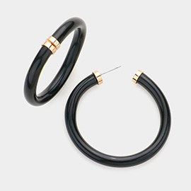 Colored Shiny Tube Hoop Earrings