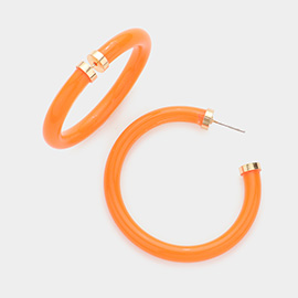 Colored Shiny Tube Hoop Earrings