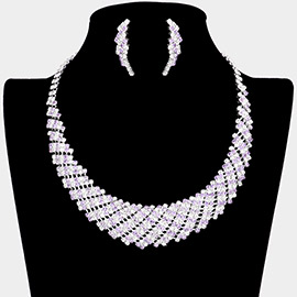 Crystal Rhinestone Round Collar Necklace