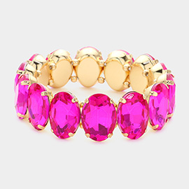 Oval Stone Stretch Evening Bracelet