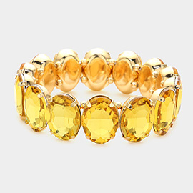 Oval Stone Stretch Evening Bracelet