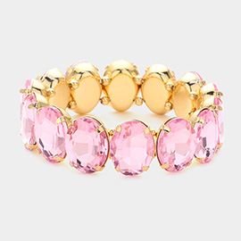 Oval Stone Stretch Evening Bracelet