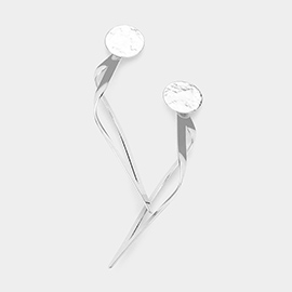 Bent Marquise Shaped Metal Dangle Earrings