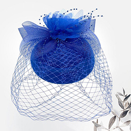 Floral Pearl Mesh Fascinator / Headband