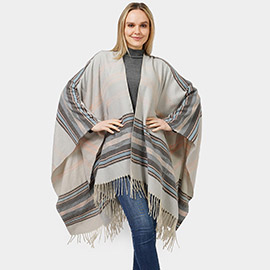 Aztec Patterned Cape Poncho