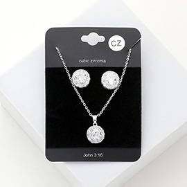 CZ Round Pendant Necklace