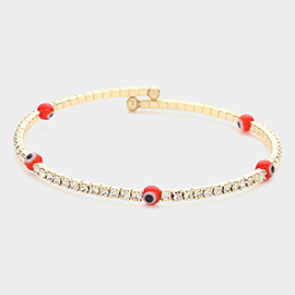 Evil Eye Pointed Rhinestone Bracelet