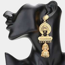 Jhumka Abstract Metal Link Statement Dangle Earrings