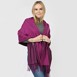 Reversible Solid Shawl Oblong Scarf