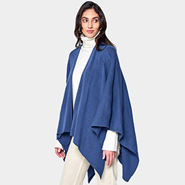 Shoulder Strap Solid Ruana Poncho