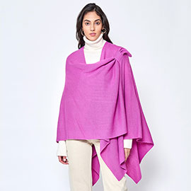 Shoulder Strap Solid Ruana Poncho