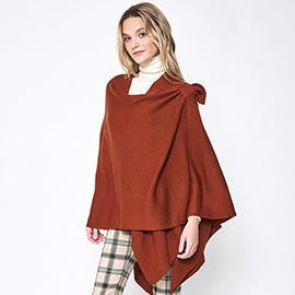 Shoulder Strap Solid Ruana Poncho