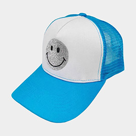 Bling Smile Accented Mesh Back Baseball Cap