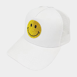 Bling Smile Accented Mesh Back Baseball Cap