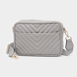 Chevron Patterned Rectangle Crossbody Bag