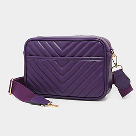 Chevron Patterned Rectangle Crossbody Bag