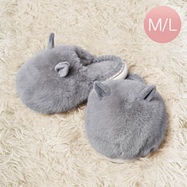 Fuzzy Faux Fur Bunny Soft Home Indoor Floor Slippers