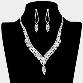 Marquise Stone Accented Rhinestone Necklace