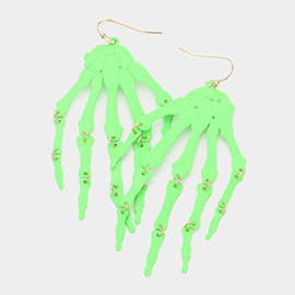 Skeleton Skull Hand Dangle Earrings