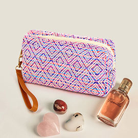 Aztec Patterned Wristlet Pouch Bag