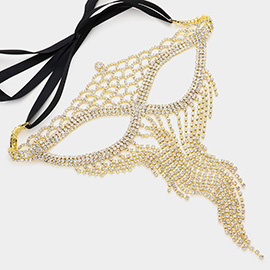 Rhinestone Fringe Masquerade Mask