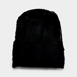 Solid Faux Fur Backpack Bag