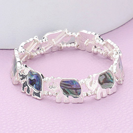 Abalone Elephant Stretch Bracelet