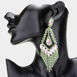 Teardrop Crystal Rhinestone Chandelier Evening Earrings