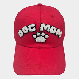 Dog Mom Message Paw Pointed Baseball Cap