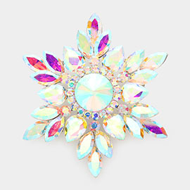 Marquise Stone Cluster Pin Brooch