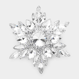 Marquise Stone Cluster Pin Brooch