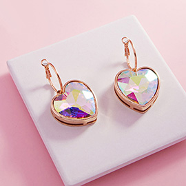 Heart Stone Dangle Earrings