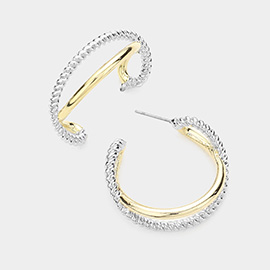 Abstract Metal Hoop Earrings