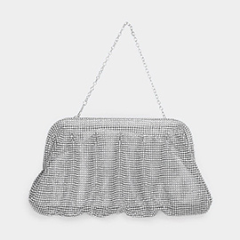 Bling Pleated Evening Clutch / Tote / Crossbody Bag