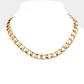 Gold Dipped Metal Chain Necklace