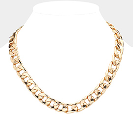 Gold Dipped Metal Chain Toggle Necklace