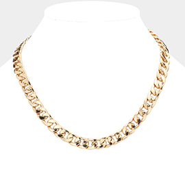 Gold Dipped Metal Chain Toggle Necklace