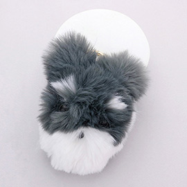 Faux Fur Dog Keychain