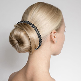 CZ Marquise Stone Accented Bun Wrap Headpiece