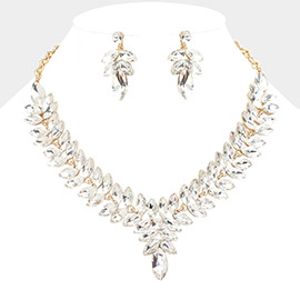 Marquise Stone Cluster Evening Necklace