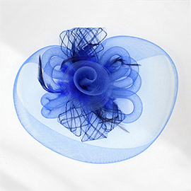 Feather Mesh Flower Fascinator / Headband