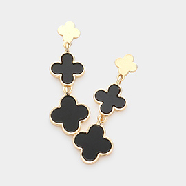 Triple Quatrefoil Link Dropdown Earrings