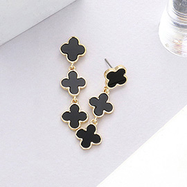 Triple Quatrefoil Link Dropdown Earrings