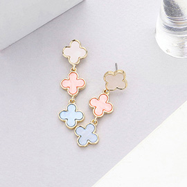 Triple Quatrefoil Link Dropdown Earrings