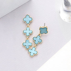 Triple Quatrefoil Link Dropdown Earrings