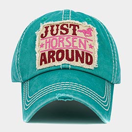 Just Horsen Around Message Vintage Baseball Cap