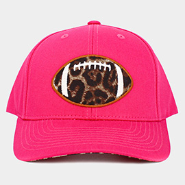 Leopard Football Ball Front Baseball Cap