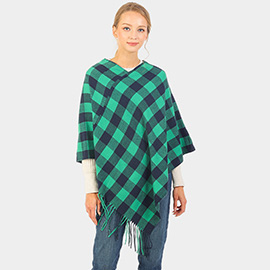 Buffalo Plaid Pattern Soft Poncho