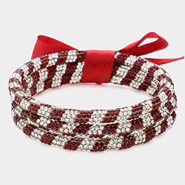 3PCS - Game Day Rhinestone Pave Bangle Layered Bracelets