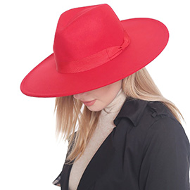 Bow Band Pointed Solid Panama Hat